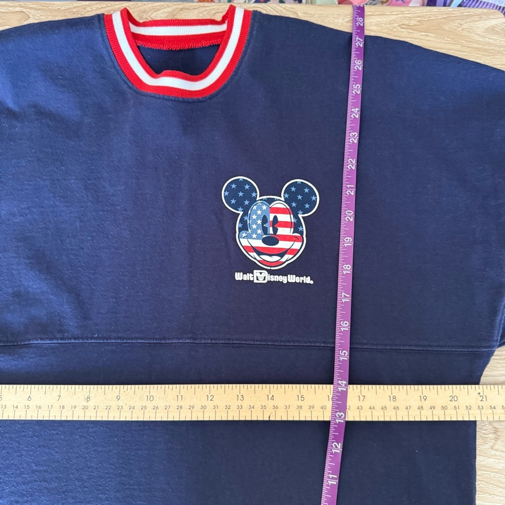 Walt Disney World Small Spirit Jersey USA Flag Americana Navy Patriotic - Picture 6 of 7